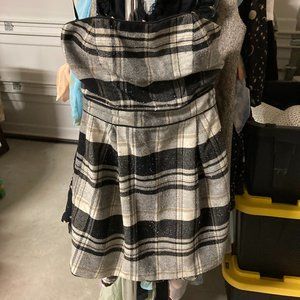 French Connection Plaid Strapless Wool-Blend Dress - Size 0